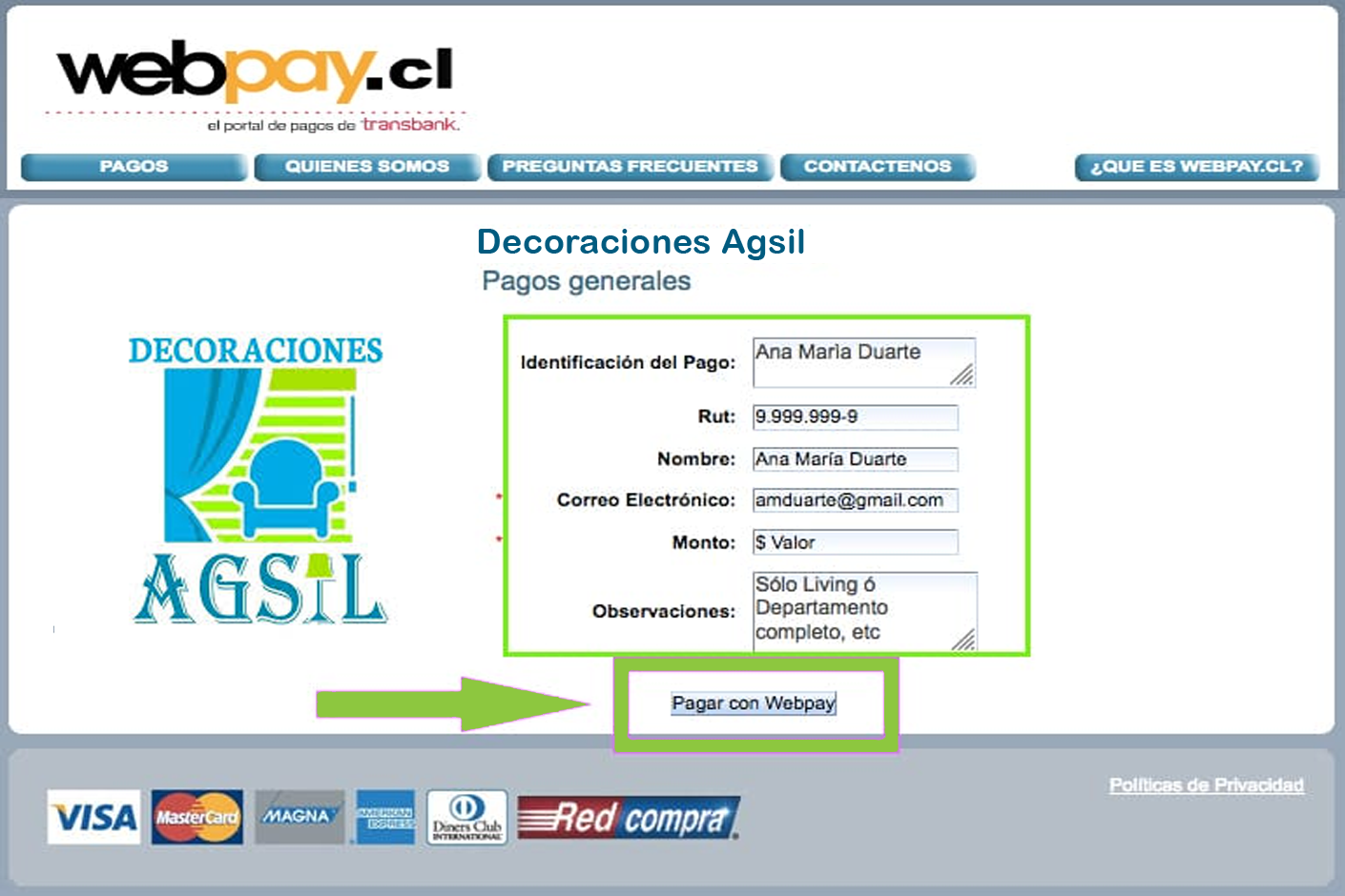 Formas de Pago