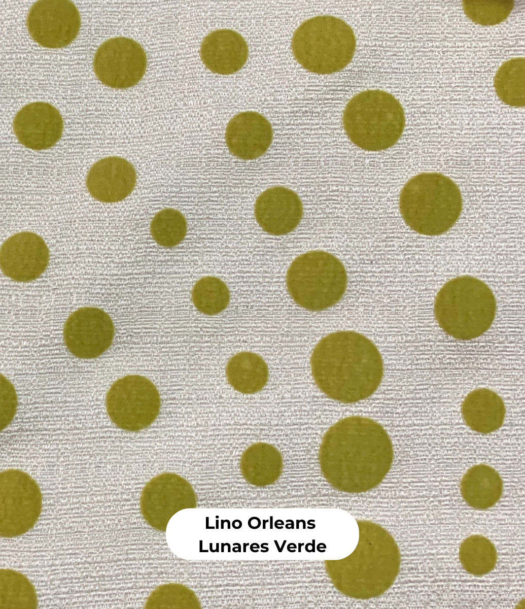 Lino lunares Verde