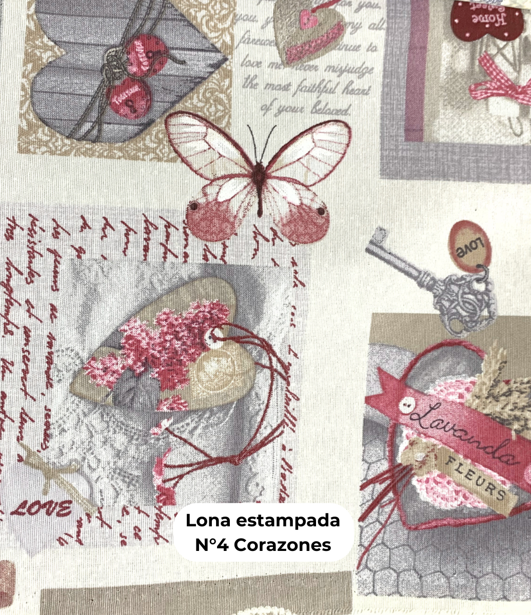 Lona estampada N°4 Corazones