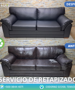 Retapizado de Sofá en Pu Negro