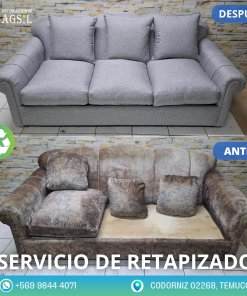 Retapizado Sofa Lino Gris