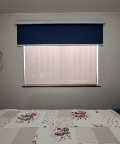 Roller Doble - Blackout Azul y Screen Blanco 5% Con Cenefa