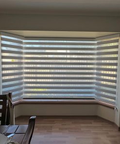 Cortinas Roller Duo Translucida Blanco En Bow Window