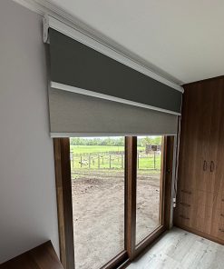 Roller Doble - Blackout Gris y Screen Grafito 3% Con Cenefa