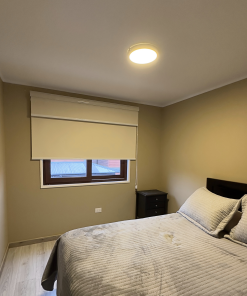 Roller Doble - Blackout Beige Y Screen Beige 5% (Invertido) Con Cenefa Personalizada